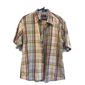 Pendleton Mens XL Short Sleeve Button Down Plaid Shirt 100% Cotton